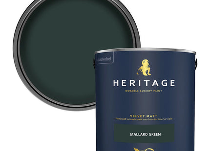 Dulux Heritage Velvet Matt Wall Paint, Mallard Green, 2.5 Litre
