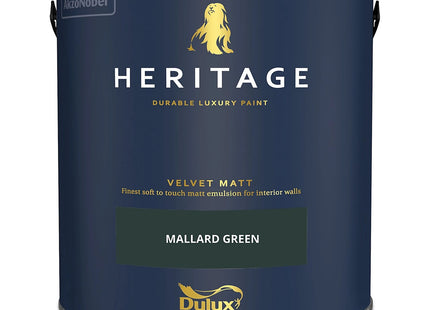 Dulux Heritage Velvet Matt Wall Paint, Mallard Green, 2.5 Litre