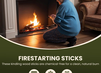 Green Olive Firewood Company Kiln Dried Kindling Wood Sticks Grab Bag 27 Litre 5kg, Firelighters for Wood Burners and Stoves FKN6