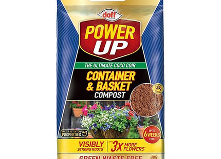 Doff Power Up Container & Basket Compost, 10 Litre Premium Coco Coir Compost