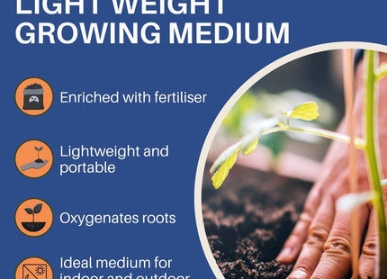 Doff Power Up Container & Basket Compost, 10 Litre Premium Coco Coir Compost