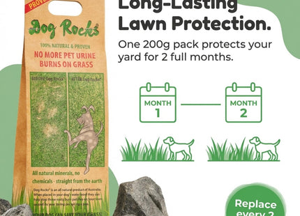 Dog Rocks - Urine Patch Preventer (200g) / Natural Dog Urine Neutraliser for Water Bowls, Grass Repair, Urine Burn Patch Repair