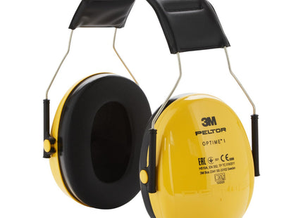3M Peltor Optime I, H510AC1, Ear Muffs Headband, Lightweight Ear defenders, Hearing Protection reduces noise level by up to 27dB, Pack of 1, Yellow