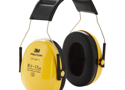 3M Peltor Optime I, H510AC1, Ear Muffs Headband, Lightweight Ear defenders, Hearing Protection reduces noise level by up to 27dB, Pack of 1, Yellow