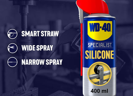 WD-40 Specialist Silicone Spray Lubricant, All-Weather Rust Protection Silicone Lubricant, 1-Pack 400ml