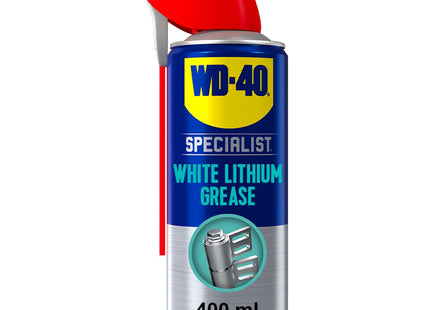 WD-40 Specialist White Lithium Grease Spray, Long Lasting Spray Grease for Metal to Metal, Corrosion and Rust Protection 400ml