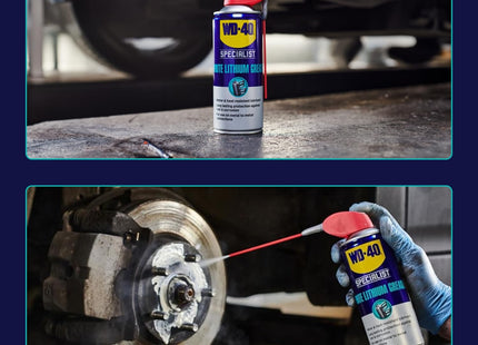 WD-40 Specialist White Lithium Grease Spray, Long Lasting Spray Grease for Metal to Metal, Corrosion and Rust Protection 400ml