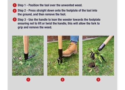 Spear & Jackson 4124NB Elements Traditional Weeder Ergonomic Long Handle (42") Stand Up Garden Weeder Tool