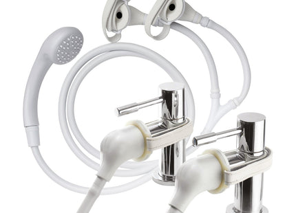 Croydex Secura Shower Head and Hose Easy Install Push On Shower Attachment for Bath Taps with 1750mm Hose Length
