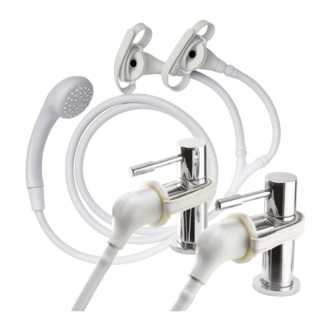 Croydex Secura Shower Head and Hose Easy Install Push On Shower Attachment for Bath Taps with 1750mm Hose Length
