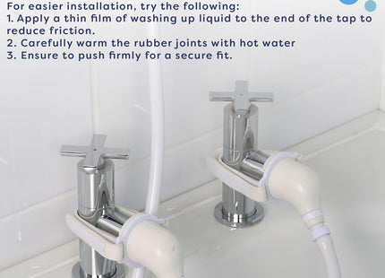 Croydex Secura Shower Head and Hose Easy Install Push On Shower Attachment for Bath Taps with 1750mm Hose Length
