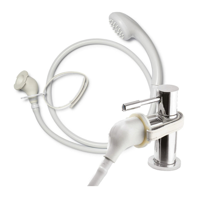 Croydex Secura Shower Head and Hose Easy Install Push On Single Shower Attachment for Bath Taps with 1750mm Hose Length