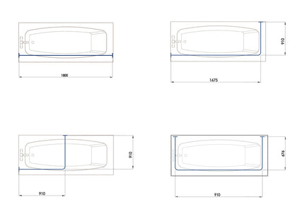 Croydex Slenderline Modular Shower Rail Kit Includes L-Shaped/U-Shaped/Straight Ceiling Support/Hooks and Gliders, Silver