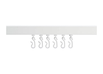 Croydex Slenderline Modular Shower Rail Kit includes L-Shaped/U-Shaped/Straight Ceiling Support/Hooks and Gliders, White