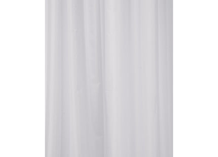 Croydex Water-Resistant Machine Washable Cling-Resistant Plain White Textile Shower Curtain, 1800 x 1800mm