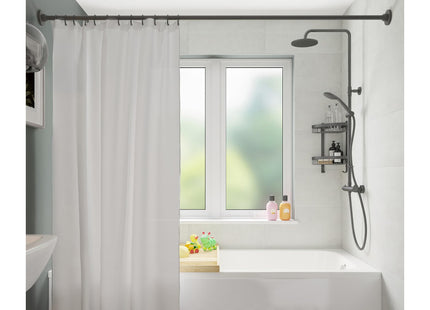 Croydex Water-Resistant Machine Washable Cling-Resistant Plain White Textile Shower Curtain, 1800 x 1800mm