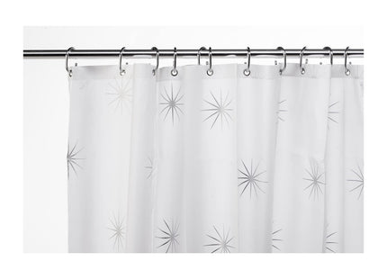 Croydex Stellar Water-Resistant Textile Shower Curtain, 1800 x 1800mm