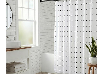 Croydex Square Dots Shower Curtain White 180 x 180cm Proseal Water Repellent AF673415