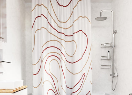 Croydex Shower Curtain with Pink Swirl Design 100% Polyester with a Weighted Hem, Machine Washable and coated with Proseal for Water Repellence