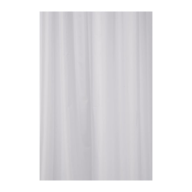 Croydex White Shower Curtain Made from 100% Recycled Poyester, with 12 Rust-Resistant Metal Eyelets, Weighted Hem, Anti-Microbial
