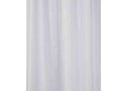 Croydex White Shower Curtain Made from 100% Recycled Poyester, with 12 Rust-Resistant Metal Eyelets, Weighted Hem, Anti-Microbial