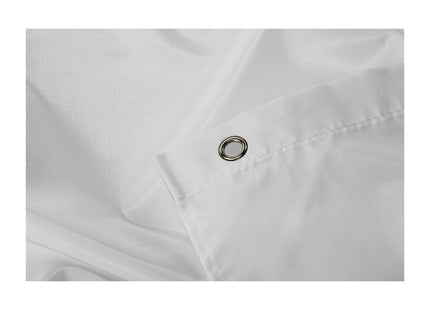 Croydex White Shower Curtain Made from 100% Recycled Poyester, with 12 Rust-Resistant Metal Eyelets, Weighted Hem, Anti-Microbial