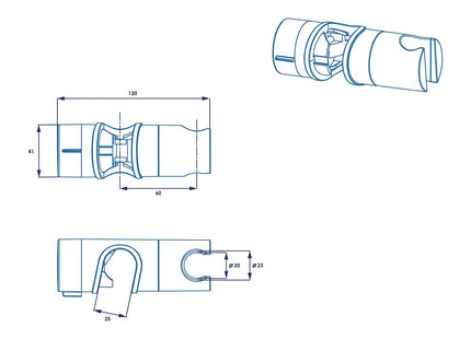 Croydex Universal Riser Rail Slider Chrome