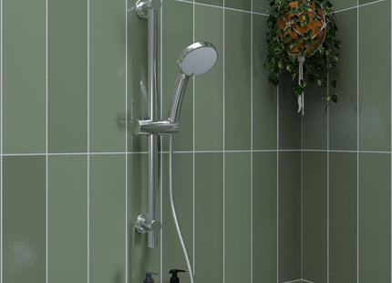 Croydex Presion Pressure Boost Chrome Shower Head - Power Shower Head for Low Pressure Systems with Five Spray Settings