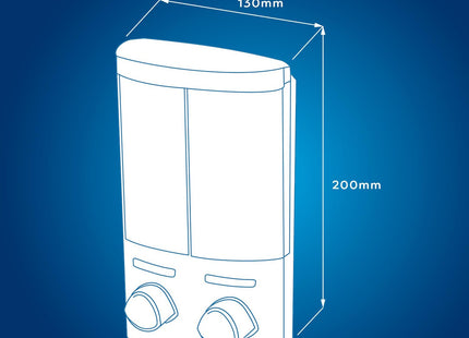Croydex Wall Mounted Refillable Soap Dispenser 2x 320ml Corner or Flat Mount White