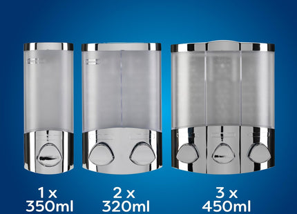 Croydex Uno Wall Mounted Refillable Soap Dispenser 350ml - Chrome
