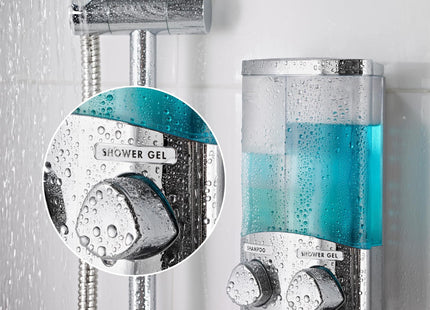 Croydex Euro Soap Dispenser Duo Wall Mounted Chrome