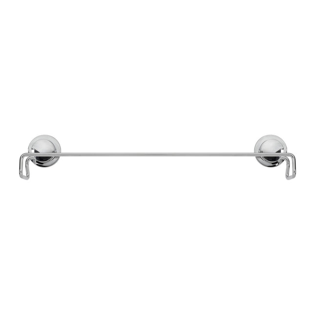 Croydex Stick 'n' Lock Self-Adhesive Chrome Towel Rail Holder, Rust-Free Towel Storage Solution for Bathroom