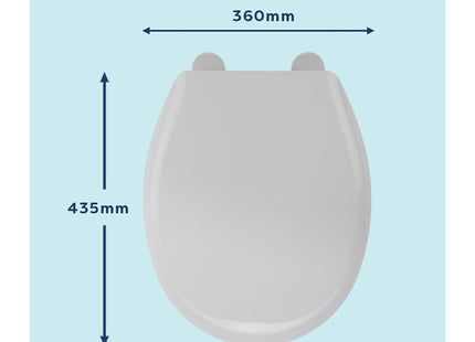 Croydex Canada White Toilet Seat Antibacterial Treated Surface with Adjustable Hinges, Adjustable from 120mm to 195mm