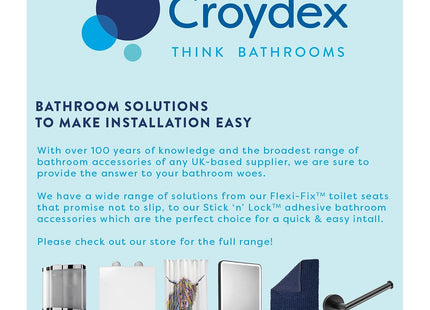 Croydex Canada White Toilet Seat Antibacterial Treated Surface with Adjustable Hinges, Adjustable from 120mm to 195mm