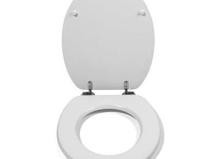 Croydex Blue Terrazzo Print Toilet Seat with Flexi-Fix Hinges Antibacterial Coating, Durable FSC-Certified Wood and Fits Standard UK Pans
