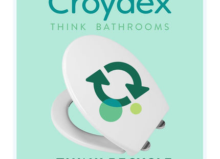 Croydex Coniston White Toilet Seat Eco-Friendly Recycled Plastic