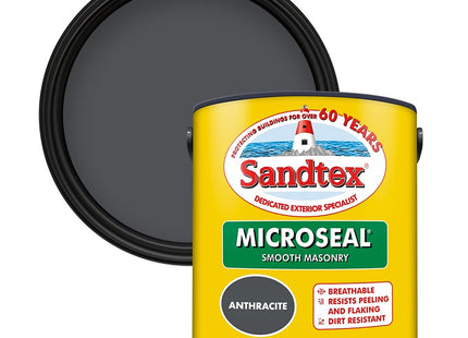 Sandtex Smooth Masonry Paint Anthracite 2.5 Litre Exterior Microseal
