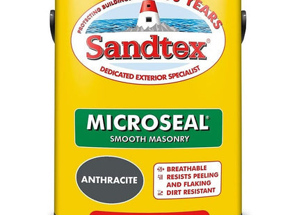 Sandtex Microseal Smooth Masonry Paint Anthracite 5 Litre
