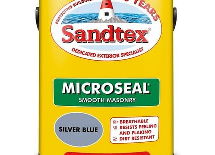 Sandtex Microseal Smooth Masonry Paint Silver Blue 5 Litre