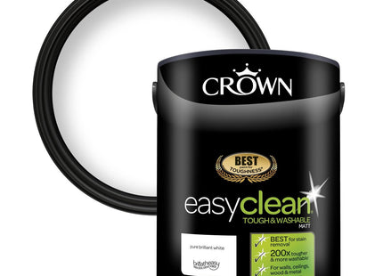 Crown Easy Clean White Emulsion 5 Litre Paint