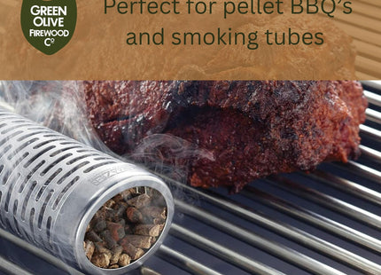 Green Olive Firewood Company Fruit Basket BBQ Hardwood Pellets 10kg