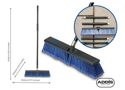 Addis Outdoor Broom & Patio Brush Blue Black 45cm 519936