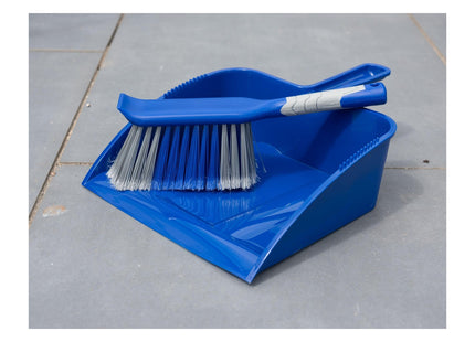 Addis Outdoor Dustpan & Brush Set by - Heavy Duty Yard Sweeper with Wide Stiff Bristle Brush & Large Dustpan