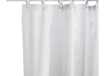 Croydex Waterproof Shower Curtain Plain White Machine Washable Peva