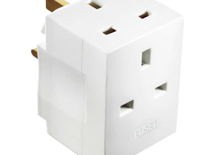 Masterplug 3g 13A Fused Multisocket Adaptor White