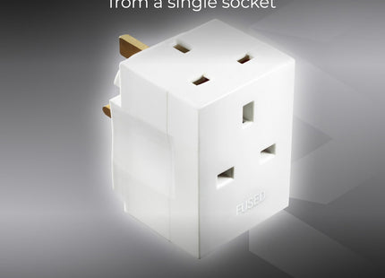 Masterplug 3g 13A Fused Multisocket Adaptor White