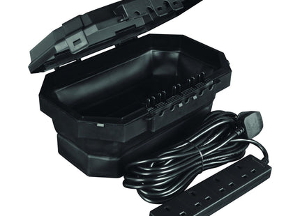 Masterplug Collapsible Electrical Connection Box, Cable Enclosure with 4 Plug Socket 8m Extension Lead, Weatherproof, Outdoor IP54