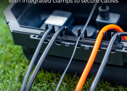 Masterplug Collapsible Electrical Connection Box, Cable Enclosure with 4 Plug Socket 8m Extension Lead, Weatherproof, Outdoor IP54