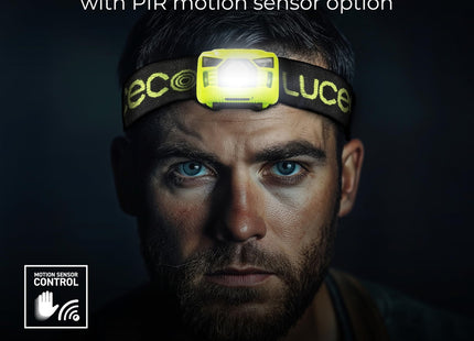 Masterplug Luceco LED Inspection Head Torch with USB and Pir Motion Sensor, 5 Light Modes, 150lm IK04