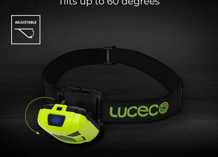 Masterplug Luceco LED Inspection Head Torch with USB and Pir Motion Sensor, 5 Light Modes, 150lm IK04
